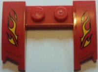 LEGO part Keil 3 x 4 x 2/3 Gekrümmt mit Aussparung mit Gelben Flammen auf Rotem Hintergrund-Muster (Aufkleber) - Set 60027 11291pb04