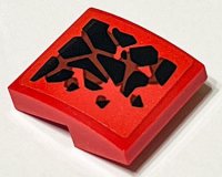 LEGO part Pente, Courbe 2 x 2 x 2/3 avec Motif d'Écailles de Dragon Noires Côté Modèle Droit (Autocollant) - Ensemble 71753 15068pb570R