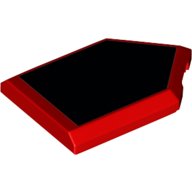 LEGO onderdeel Tile, Modified 2 x 3 Pentagonal with Black Pentagon Pattern 22385pb184
