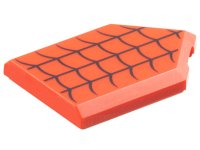 LEGO onderdeel Tile, Modified 2 x 3 Pentagonal with Black Curved Lines / Spider Web Pattern 22385pb320