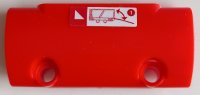 LEGO onderdeel Technic, Paneel Gebogen 7 x 3 met 2 Pingatengaten door Paneeloppervlak met Dubbele Pijl, Aanhanger, Witte Driehoek en Nummer 1 in Cirkel Patroon Model Linkerkant (Sticker) - Set 42098 24119pb027L