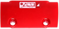LEGO onderdeel Technic, Paneel Gebogen 7 x 3 met 2 Pingatengaten door Paneeloppervlak met Dubbele Pijl, Aanhanger, Witte Driehoek en Nummer 1 in Cirkel Patroon Model Rechterkant (Sticker) - Set 42098 24119pb027R