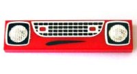LEGO onderdeel Tile 1 x 4 with Mouth, Grille and Headlights Pattern 2431pb0168