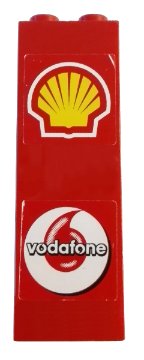 LEGO part Ladrillo 1 x 2 x 5 con Patrón de Logotipos Shell y Vodafone (Pegatinas) - Set 8144-1 2454pb099
