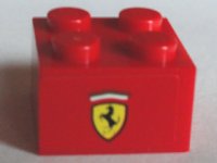 LEGO onderdeel Brick 2 x 2 with Ferrari Logo Pattern on Both Sides (Stickers) - Set 75913 3003pb092
