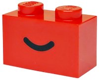 LEGO onderdeel Steen 1 x 2 met Zwarte Glimlach Gebogen Lijn Patroon 3004pb302