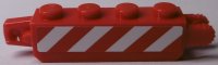 LEGO part Stein Bisagra 1 x 4 con Cierre, 9 Dientes con Patrón de Rayas Peligro Rojo y Blanco en Ambos Lados (Pegatinas) - Set 60181 30387pb016