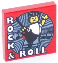 LEGO part Baldosa 2 x 2 con Patrón 'Rock & Roll' 3068pb1136