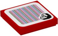 LEGO part Tile 2 x 2 with Super Mario Scanner Code Piranha Plant Pattern (Sticker) - Set 71362 3068pb1382