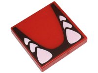 LEGO part Tile 2 x 2 with Sharp White Teeth in Black Gums Pattern (Super Mario Bowser Lower Jaw) 3068pb1437