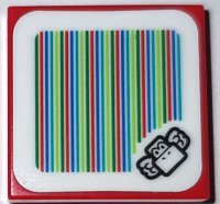 LEGO part Tile 2 x 2 with Super Mario Scanner Code Koopa Paratroopa Pattern (Sticker) - Set 71380 3068pb1477
