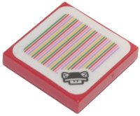 LEGO part Tile 2 x 2 with Super Mario Scanner Code Para-Beetle Pattern (Sticker) - Set 71386 3068pb1519