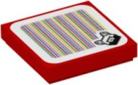 LEGO part Tile 2 x 2 with Super Mario Scanner Code Para-Biddybud Pattern (Sticker) - Sets 71402 / 71437 3068pb1915