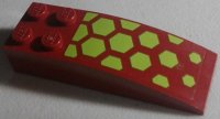 LEGO part Slope, Curved 6 x 2 with Lime Hexagons Pattern (Sticker) - Set 70703 44126pb045