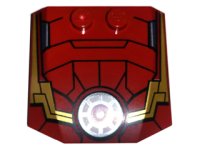 LEGO part Wedge 4 x 4 x 2/3 Triple Curved with Iron Man Armor and Round Arc Reactor Pattern 45677pb093