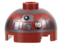 LEGO part Brick, Round 2 x 2 Dome Top with Silver Panels and Black Photoreceptor Pattern (R4-P17) 553pb044