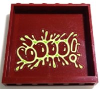 LEGO part Panel 1 x 6 x 5 with 'BOOO!' and Yellowish Green and Lime Slime Pattern (Sticker) - Set 70424 59349pb286