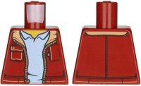 LEGO part Torso Jacket with Pockets and Nougat Collar over Bright Light Blue Shirt Pattern 973pb3162