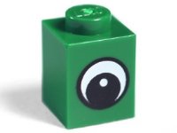 LEGO part Stein 1 x 1 mit einfachem Augenmuster Schwarz und Weiß, Kreis in der Pupille 3005pb011