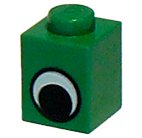 LEGO part Stein 1 x 1 mit einfachem Augenmuster Schwarz und Weiß 3005pe1