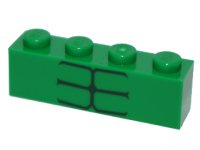 LEGO part Brick 1 x 4 with 6 Black Stripes Pattern 3010pb205