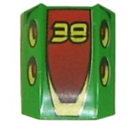 LEGO part Slope, Curved 2 x 2 Lip with '38' Pattern 30602pb015