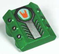 LEGO part Brick, Modified 2 x 2 No Studs, Sloped with 6 Side Pistons Raised and Scratch Pattern 30603pb16