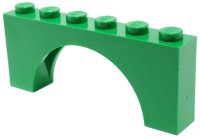 LEGO part Arch 1 x 6 x 2 - Thick Top with Reinforced Underside 3307