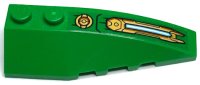 LEGO part Wedge 6 x 2 Right with Gold Circle and Armor Plate with Light Pattern (Sticker) - Set 71763 41747pb098