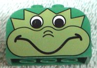 LEGO part Slope, Curved 4 x 2 x 2 Double with 4 Studs with Frog Face Pattern 4744px13