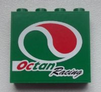 LEGO part Panel 1 x 4 x 3 with Side Supports - Hollow Studs with Octan Logo and 'Octan Racing' Pattern Model Right Side (Sticker) - Set 60025 60581pb027R