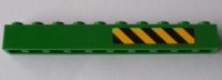 LEGO part Brick 1 x 10 with Black and Yellow Danger Stripes Pattern Right Side (Sticker) - Set 7939 6111pb010R