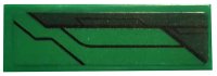 LEGO part Tile 1 x 3 with Dark Green Stripe and Black Lines Pattern Model Left Side (Sticker) - Set 76114 63864pb086L