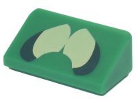 LEGO part Slope 30 1 x 2 x 2/3 with Dark Green and Yellowish Green Eyes Pattern (Super Mario Garbage Can Ghost) 85984pb365