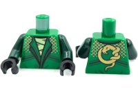 LEGO part Torso Jacket over Tan Scarf, Gold Chevrons and Snake of Back Pattern / Dark Green Arms / Black Hands 973pb6466c01