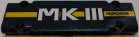 LEGO part Technic, Panelplatte 3 x 11 x 1 mit 'MKIII 42055' auf dunkelblauem und gelbem Streifenmuster (Aufkleber) - Set 42055 15458pb008