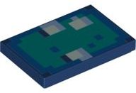 LEGO part Tile 2 x 3 with Minecraft Sand Green Squid Face Pattern 26603pb218