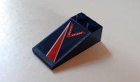 LEGO part Slope 18 4 x 2 with Red Lightning and 'Danger Jet Intake' Pattern Model Left Side (Sticker) - Set 60177 30363pb039L