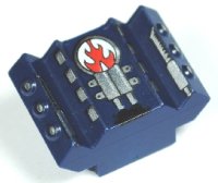 LEGO part Brick, Modified 2 x 2 No Studs, Sloped with Angled Side Block Extensions and Rip Pattern 30601pb06