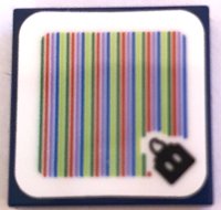 LEGO part Tile 2 x 2 with Super Mario Scanner Code Bob-omb Pattern (Sticker) - Set 71380 3068pb1476