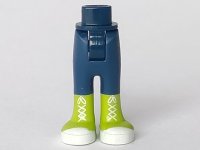 LEGO part Mini Doll Hips and Trousers with Back Pockets with Lime Boots with White Laces, Soles, and Toe Caps Pattern - Thick Hinge 92253c00pb19