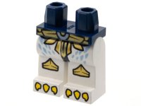LEGO part Hips and White Legs with Gold Belt and Knee Covers and Yellow Talons Pattern 970c01pb15