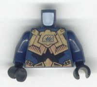 LEGO part Torso Exo-Force Gold Body Armor with Wing Pattern / Dark Blue Arms / Black Hands 973pb0156c01