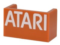 LEGO part Panel 1 x 2 x 1 with Rounded Corners and 2 Sides with White 'ATARI' Pattern 23969pb008