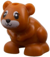 LEGO part Hamster / Mouse, Friends / Elves with Black Eyes, Nose and Mouth and White Muzzle Pattern (Gus Gus / Heidi / Rumble) 24183pb01