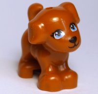 LEGO part Dog, Friends, Puppy, Standing with Bright Light Blue Eyes and Black Nose, Mouth and Eyelashes Pattern (Coco) 93088pb09