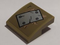 LEGO part Schräge, Curved 2 x 2 x 2/3 with Diagonal Silver Plate and 4 Rivets Pattern (Sticker) - Set 76054 15068pb312