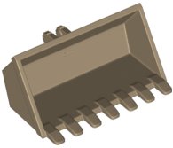 LEGO part Vehicle, Digger Bucket 7 Teeth 3 x 6 with Locking 2 Finger Hinge 30394