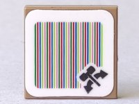 LEGO part Tile 2 x 2 with Super Mario Scanner Code Hammer Turntable Pattern (Sticker) - Set 71363 3068pb1370