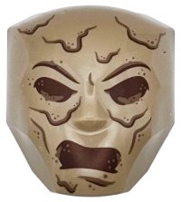 LEGO part Large Figure Face with Brow and Nose Detail, 2 x 2 Round Brick Attachment with Reddish Brown Eyes, Open Mouth and Lines Pattern (Sandman) 3524pb04